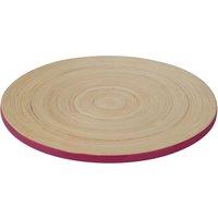 Orsina Orange Placemat, Durable 35cm Round Bamboo Trivet for Kitchen, nature friendly Natural Finish in Raspberry