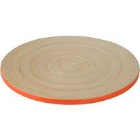 Orsina Orange Placemat, Durable 35cm Round Bamboo Trivet for Kitchen, nature friendly Natural Finish