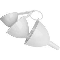 Orsina Precisely Measured 3Pc Measuring Funnel Set, Durable Measuring Funnel, Functional Design Measuring Funnel in White