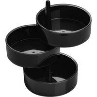 Orsina Rotary Tray 3pc Plastic Rotary Storage Tray Set in Black