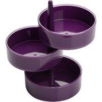 Orsina Rotary Tray 3pc Plastic Rotary Storage Tray Set in Purple
