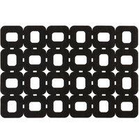 Orsina Set of Two Black Felt Block Design Placemats, Durable Heat-Resistant Table Mats for Dining