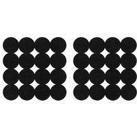 Orsina Set of Two Black Felt Block Design Placemats, Durable Heat-Resistant Table Mats for Dining