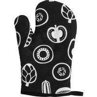 Orsina Single Oven Glove, Contemporary Pattern With Quilted, Heat-Resistant Fabric, Ensures Safe Handling Of Hot in Black