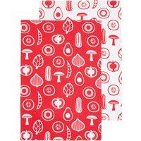 Orsina Set Of Three Besa Red Tea Towels