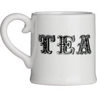 Orsina Carnival Tea Text Ceramic Mug in White