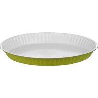 Orsina Functional Design Black Flan Dish, Non-Stick Carbon Steel Tart Dish For Even Baking, Durable Round Bakeware in Green