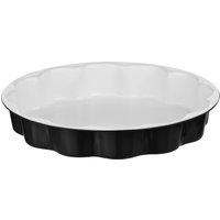 Orsina Functional Design Black Flan Dish, Non-Stick Carbon Steel Fluted Bakeware For Tarts & Quiches, Durable Oven