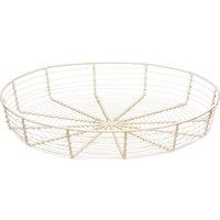 Orsina Chic Cream Wire Bread Basket, Rustic Design Wire Bread Basket For Dining Table, Durable Round Wire Basket