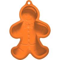 Orsina Festive Orange Gingerbread Man Cake Mold, Luxe Silicone Molds, Bake Delicious Treats For Christmas & Parties