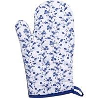 Orsina Blue Rose Single Oven Glove, Elegant Blue Floral Design With Quilted Heat Protection, Ensures Safe Handling