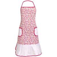 Orsina Red Daisy Apron, Vibrant Red Daisy Print With Adjustable Neck Strap, Shields Clothing From Spills