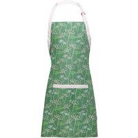 Orsina Apron, Delicate Botanical Print With Adjustable Neck Strap, Protects Clothes During Cooking in Green