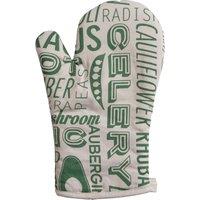 Orsina Green Single Oven Glove, Contemporary Green Pattern With Quilted Heat Protection, Comfortable Grip