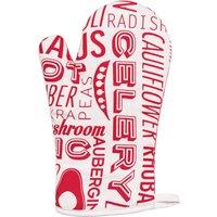 Orsina Red Single Oven Glove, Bold Red Pattern With Quilted Heat-Resistant Lining, Ensures Safe Handling