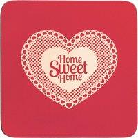 Orsina Set Of Four Home Sweet Home Cork Coasters in Red