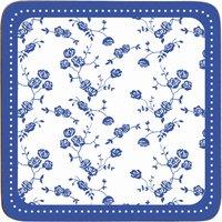 Orsina Set of Four Blue Rose Coasters, Durable Heat-Resistant Cork Table Mats with Elegant Floral Design