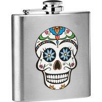Orsina Skull Design Hip Flask in Silver