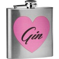 Orsina Gin Hip Flask, 5oz Stainless Steel Flask With Playful Gin" Print Design, Secure Screw Cap For Leak-Free