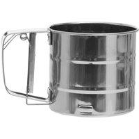 Orsina Pastel Blue Mechanical Sifter, 250ml Handheld Flour Sifter, Icing Sugar & Cocoa Powder Sieve, Fine Mesh Sifter in Silver