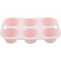 Orsina Luxe Pastel Blue 6-Cup Silicone Muffin Mould, Food-Grade Silicone Mould, Ideal for Baking Delicious Cupcakes in Pink