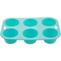 Orsina Luxe Pastel Blue 6-Cup Silicone Muffin Mould, Food-Grade Silicone Mould, Ideal for Baking Delicious Cupcakes in Green