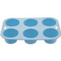 Orsina Luxe Pastel Blue 6-Cup Silicone Muffin Mould, Food-Grade Silicone Mould, Ideal for Baking Delicious Cupcakes