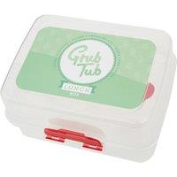 Orsina 3 Compartments Lunch Box, Grub Tub Sticker Tiffin Box with Lock, Lunch Container for Office, Home, Kitchen in Clear