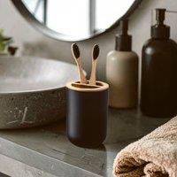 Orsina Modern Black Toothbrush Holder, Toothbrush Cup With Divider, Holder For Bathroom Accessories