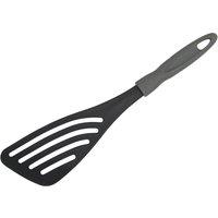 Orsina Black Slotted Spatula Or Turner With Grey Handle, BPA-Free Turner With Bevelled Sides, Two-Toned Grey Spatula