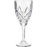 Orsina Elegant 290ml Clear Crystal Wine Glass With Diamond Cut Design, Stylish Glassware For Wine & Cocktails