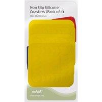 Aidapt 9cm Square Coasters Yellow Pack 4