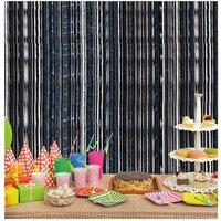 Netagon Metallic Tinsel Curtain 2.5M x 1M Black