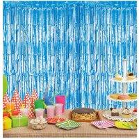 Netagon Metallic Tinsel Curtain 2.5M x 1M Blue