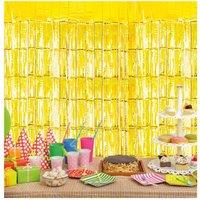 Netagon Metallic Tinsel Curtain 2.5M x 1M Gold