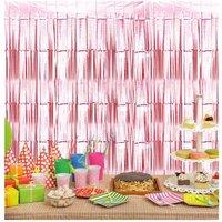 Netagon Metallic Tinsel Curtain 2.5M x 1M Rose Gold