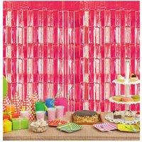 Netagon Metallic Tinsel Curtain 2.5M x 1M Red