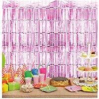 Netagon Shimmer Tinsel Curtain 2.5M x 1M Pink