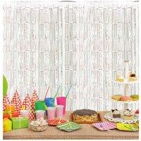 Netagon Shimmer Tinsel Curtain 2.5M x 1M Silver