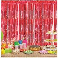 Netagon Shimmer Tinsel Curtain 3M x 1M Red