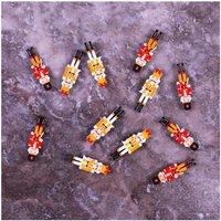 Netagon Pack of 12 Wooden Nutcracker Stickers with Adhesive Back in Red