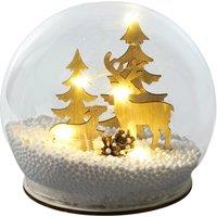Netagon Light Up Christmas Snow Globe with Reindeers in White