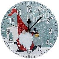 Netagon Christmas Gonk Design Festive Battery Operated Wall Clock in Red