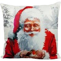 Netagon Santa Design Christmas Themed Cushion 40x40cm in Red | Size: 40x40 cm