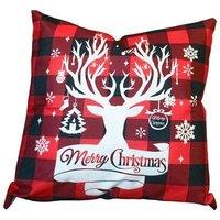 Netagon Happy Christmas Festive Design Christmas Themed Cushion 45X45CM in Red | Size: 45X45 cm