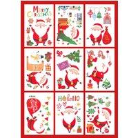 Xmas Haus Christmas Window Themed Sticker set of 120 in Red