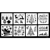 Xmas Haus Festive Stencil Pack of 8 in White