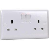 Varilight 2-Gang 13A Switched Socket (Single Pole) in White