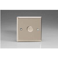 Varilight Classic V-Pro Satin Chrome 1-Gang LED Trailing Edge Dimmer Switch 1 in Grey