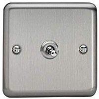 Varilight Classic Matt Chrome 1-Gang 10A 1 Or 2 Way Toggle Switch Decorative in Grey
